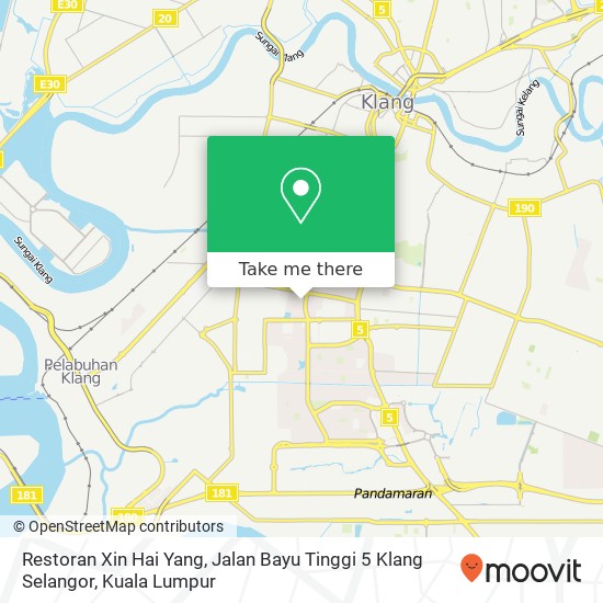 Peta Restoran Xin Hai Yang, Jalan Bayu Tinggi 5 Klang Selangor