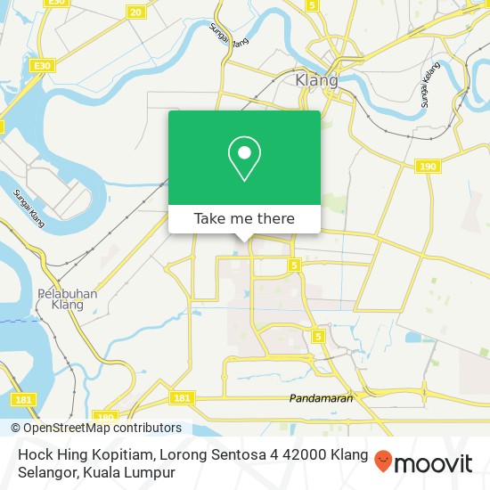 Peta Hock Hing Kopitiam, Lorong Sentosa 4 42000 Klang Selangor