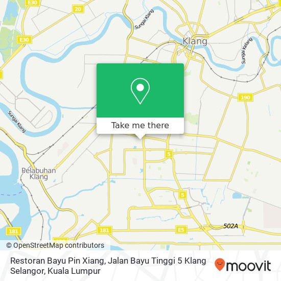 Restoran Bayu Pin Xiang, Jalan Bayu Tinggi 5 Klang Selangor map