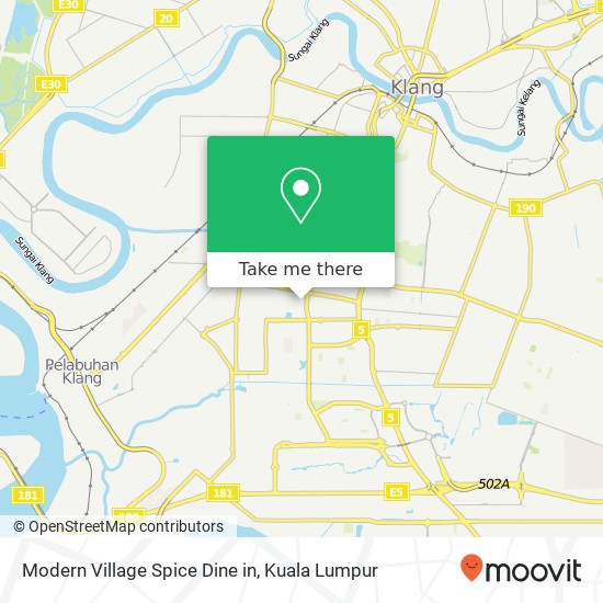 Peta Modern Village Spice Dine in, Jalan Bayu Tinggi 5 42000 Klang Selangor