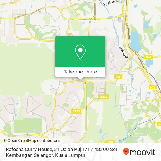 Peta Rafeena Curry House, 31 Jalan Puj 1 / 17 43300 Seri Kembangan Selangor