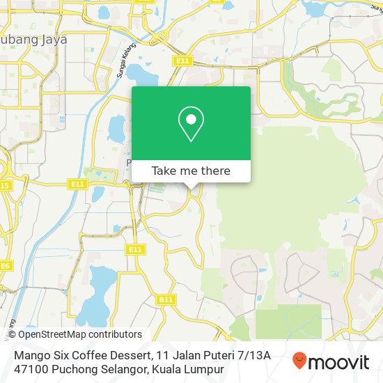 Mango Six Coffee Dessert, 11 Jalan Puteri 7 / 13A 47100 Puchong Selangor map