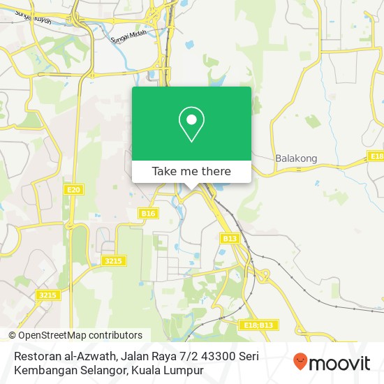 Peta Restoran al-Azwath, Jalan Raya 7 / 2 43300 Seri Kembangan Selangor