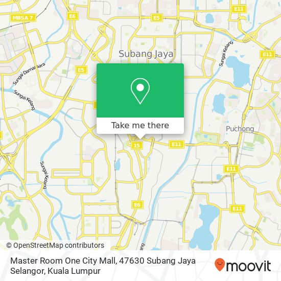 Master Room One City Mall, 47630 Subang Jaya Selangor map