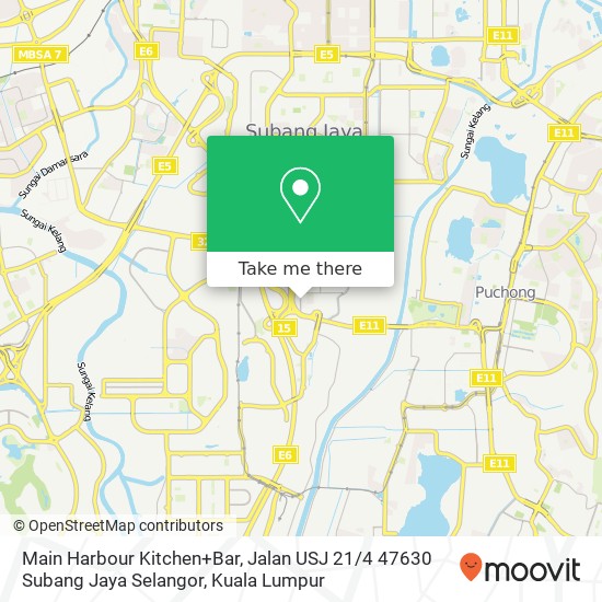 Peta Main Harbour Kitchen+Bar, Jalan USJ 21 / 4 47630 Subang Jaya Selangor