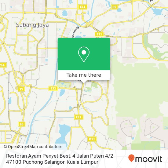 Peta Restoran Ayam Penyet Best, 4 Jalan Puteri 4 / 2 47100 Puchong Selangor