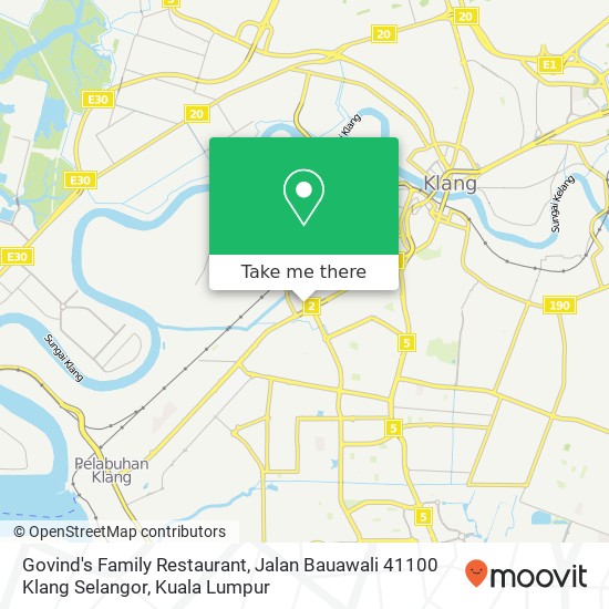 Govind's Family Restaurant, Jalan Bauawali 41100 Klang Selangor map
