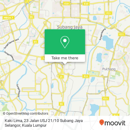 Peta Kaki Lima, 23 Jalan USJ 21 / 10 Subang Jaya Selangor