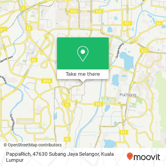 Peta PappaRich, 47630 Subang Jaya Selangor