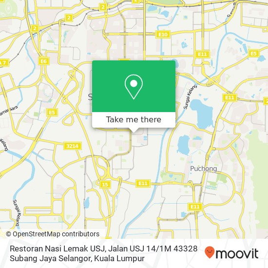 Restoran Nasi Lemak USJ, Jalan USJ 14 / 1M 43328 Subang Jaya Selangor map