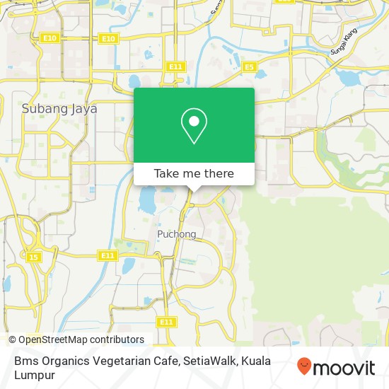 Bms Organics Vegetarian Cafe, SetiaWalk, 47100 Puchong Selangor map