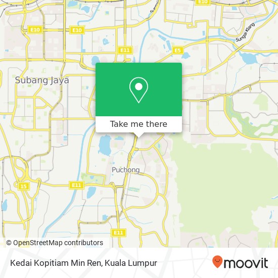 Peta Kedai Kopitiam Min Ren, Jalan Bandar 2 47100 Puchong Selangor
