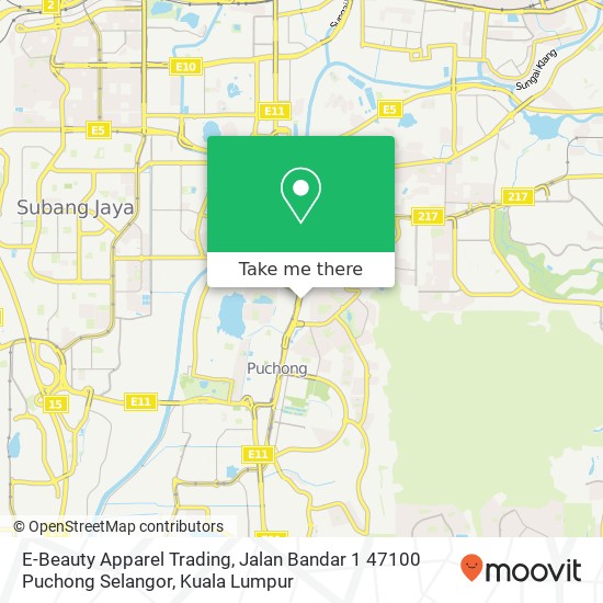 E-Beauty Apparel Trading, Jalan Bandar 1 47100 Puchong Selangor map