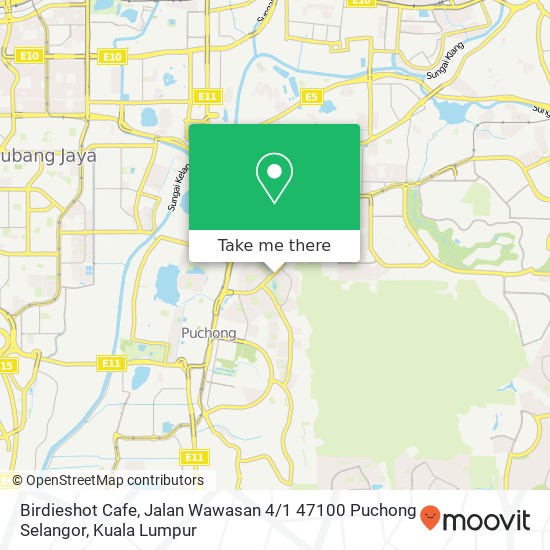 Peta Birdieshot Cafe, Jalan Wawasan 4 / 1 47100 Puchong Selangor