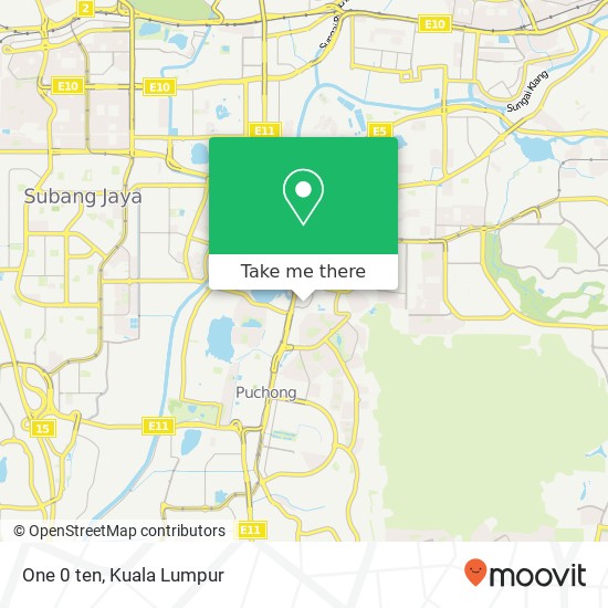 Peta One 0 ten, Jalan Op 1 / 3 47100 Puchong Selangor