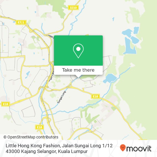 Little Hong Kong Fashion, Jalan Sungai Long 1 / 12 43000 Kajang Selangor map
