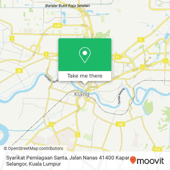 Peta Syarikat Perniagaan Santa, Jalan Nanas 41400 Kapar Selangor