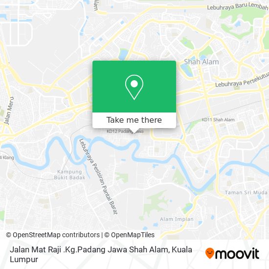 Peta Jalan Mat Raji .Kg.Padang Jawa Shah Alam