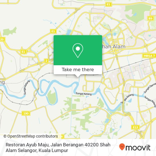Restoran Ayub Maju, Jalan Berangan 40200 Shah Alam Selangor map