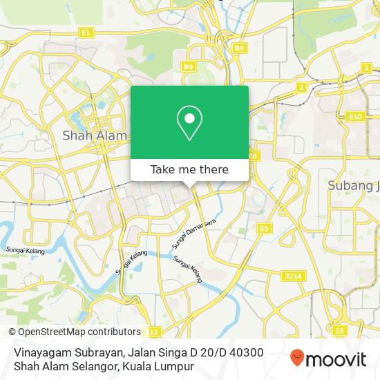 Vinayagam Subrayan, Jalan Singa D 20 / D 40300 Shah Alam Selangor map