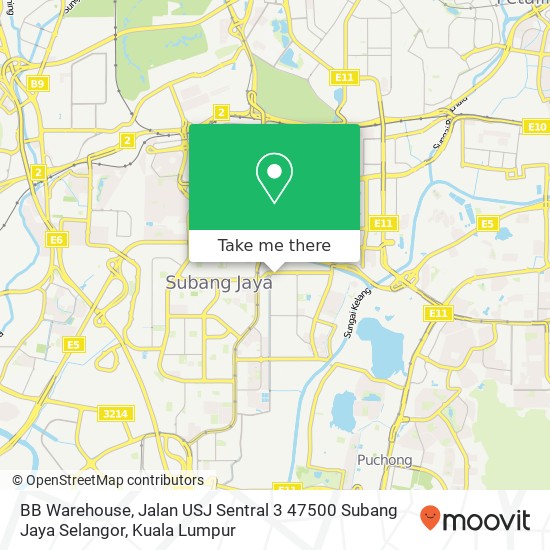 BB Warehouse, Jalan USJ Sentral 3 47500 Subang Jaya Selangor map