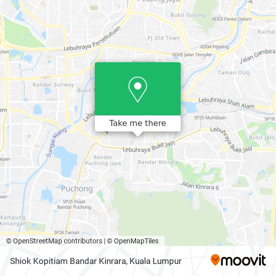 Shiok Kopitiam Bandar Kinrara map