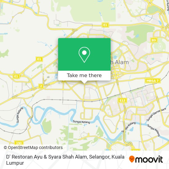 D' Restoran Ayu & Syara Shah Alam, Selangor map