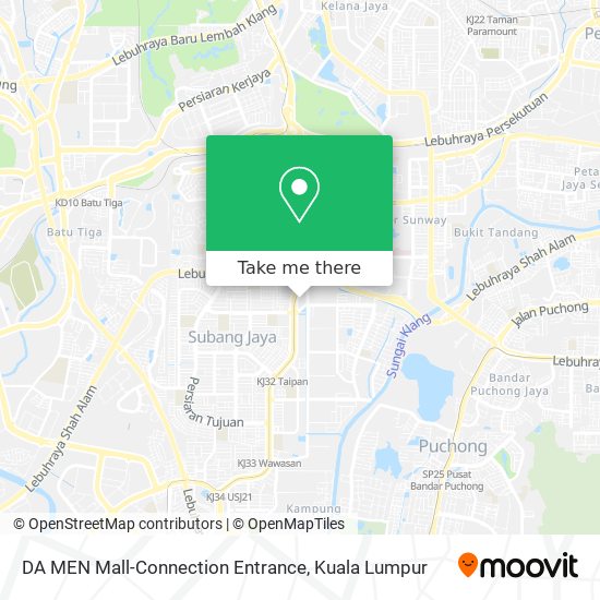 Peta DA MEN Mall-Connection Entrance