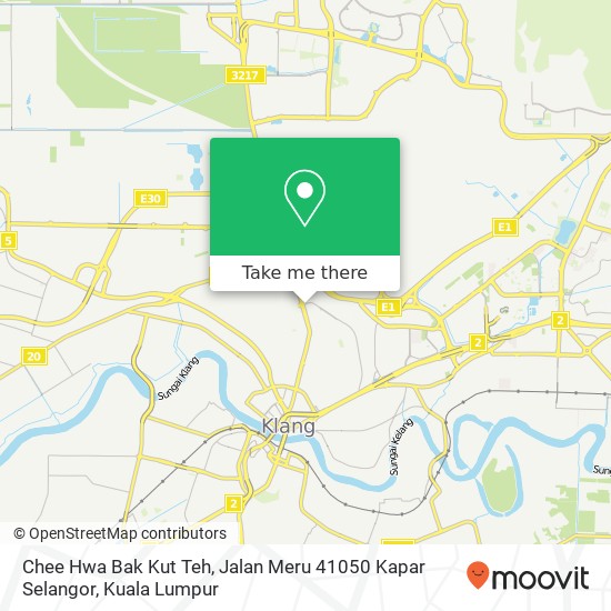 Peta Chee Hwa Bak Kut Teh, Jalan Meru 41050 Kapar Selangor