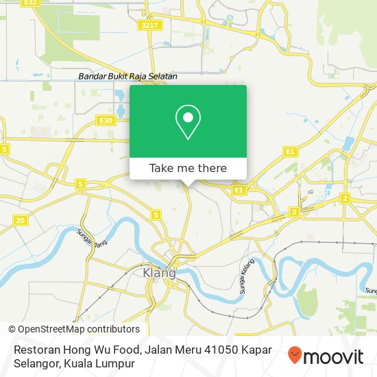 Peta Restoran Hong Wu Food, Jalan Meru 41050 Kapar Selangor