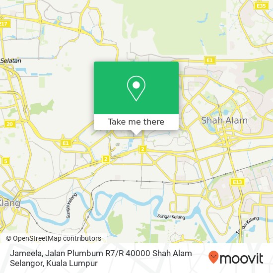 Peta Jameela, Jalan Plumbum R7 / R 40000 Shah Alam Selangor