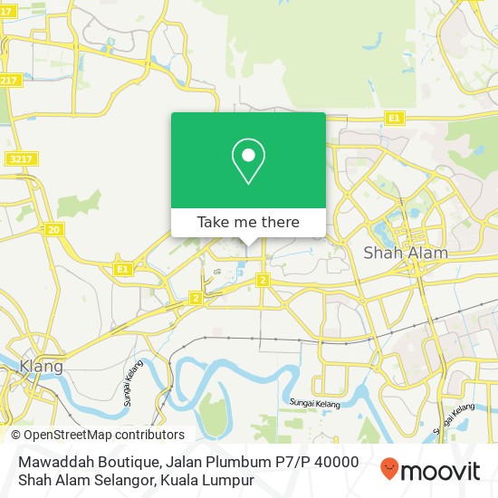 Peta Mawaddah Boutique, Jalan Plumbum P7 / P 40000 Shah Alam Selangor