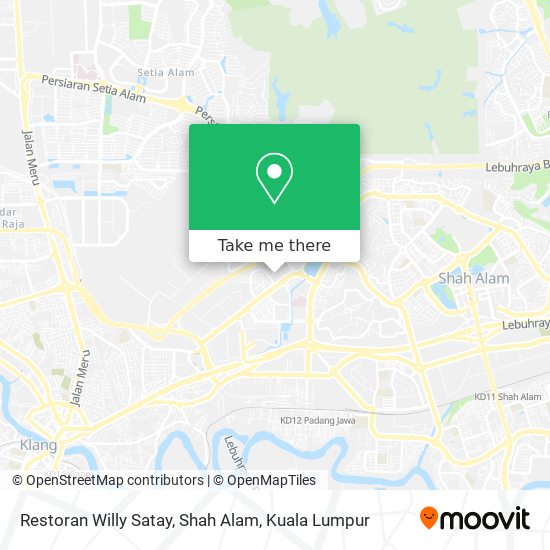 Restoran Willy Satay, Shah Alam map