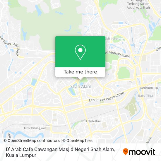 Peta D' Arab Cafe Cawangan Masjid Negeri Shah Alam