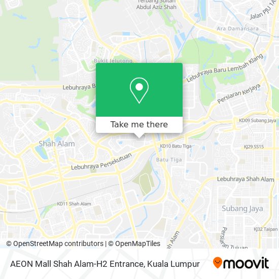 Peta AEON Mall Shah Alam-H2 Entrance