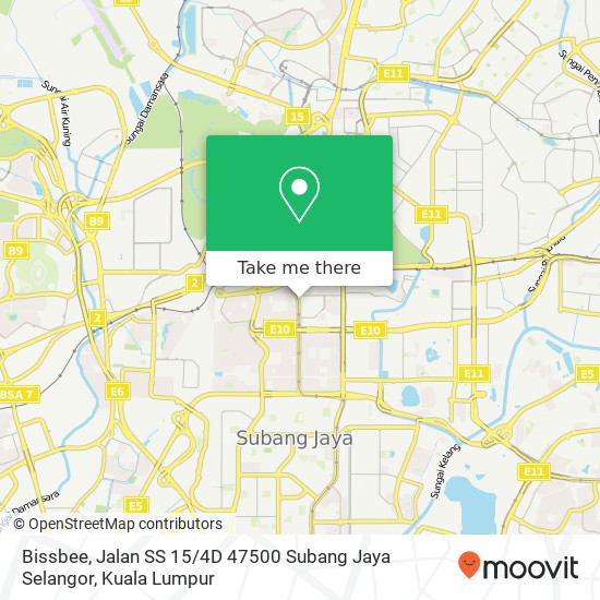 Peta Bissbee, Jalan SS 15 / 4D 47500 Subang Jaya Selangor