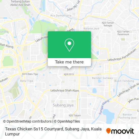 Texas Chicken Ss15 Courtyard, Subang Jaya map