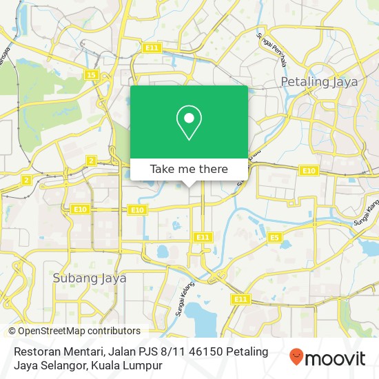 Peta Restoran Mentari, Jalan PJS 8 / 11 46150 Petaling Jaya Selangor