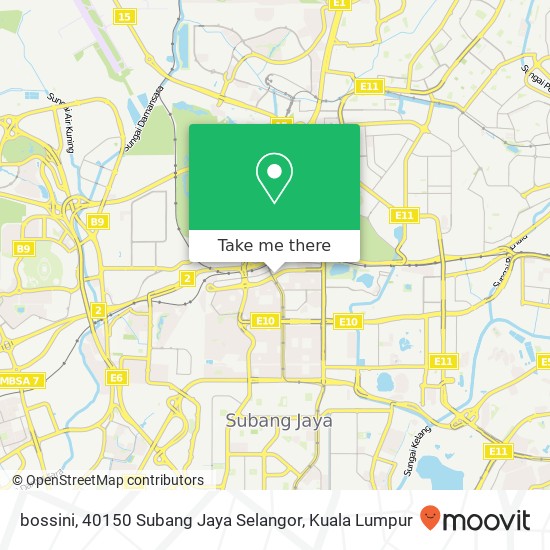 Peta bossini, 40150 Subang Jaya Selangor