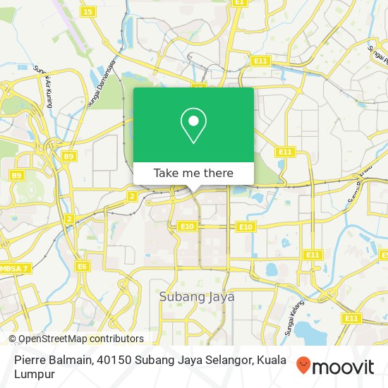 Peta Pierre Balmain, 40150 Subang Jaya Selangor