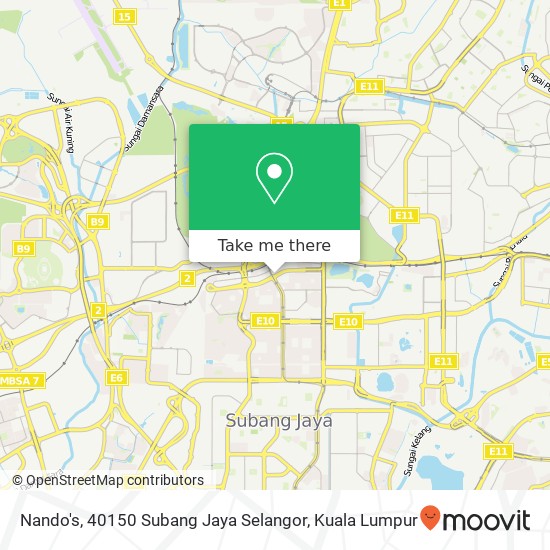 Peta Nando's, 40150 Subang Jaya Selangor