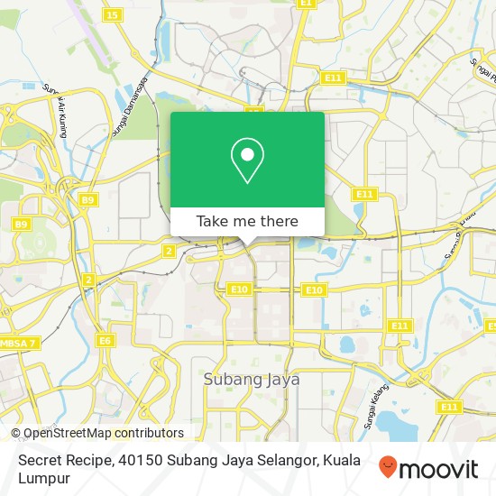 Peta Secret Recipe, 40150 Subang Jaya Selangor