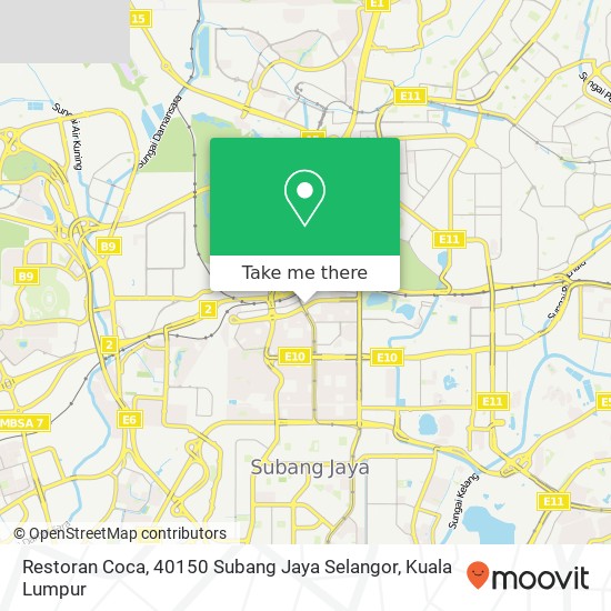 Peta Restoran Coca, 40150 Subang Jaya Selangor
