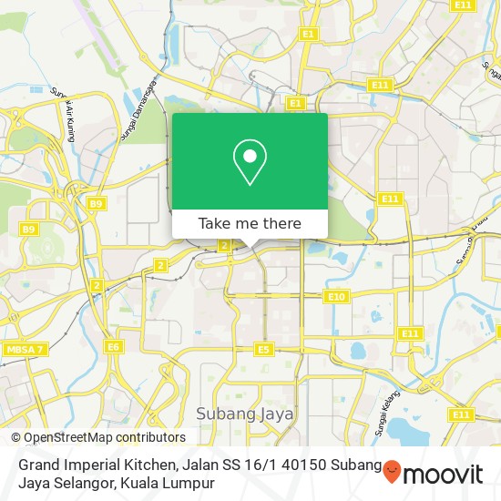 Peta Grand Imperial Kitchen, Jalan SS 16 / 1 40150 Subang Jaya Selangor