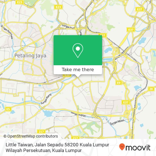 Peta Little Taiwan, Jalan Sepadu 58200 Kuala Lumpur Wilayah Persekutuan