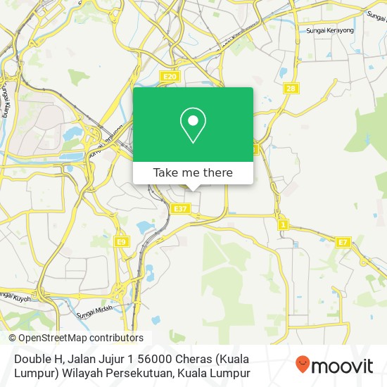 Double H, Jalan Jujur 1 56000 Cheras (Kuala Lumpur) Wilayah Persekutuan map