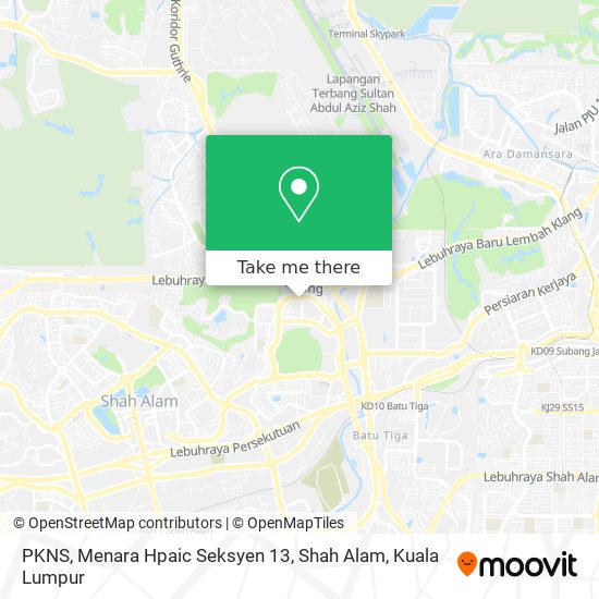 PKNS, Menara Hpaic Seksyen 13, Shah Alam map