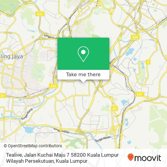 Peta Tealive, Jalan Kuchai Maju 7 58200 Kuala Lumpur Wilayah Persekutuan
