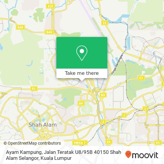 Ayam Kampung, Jalan Teratak U8 / 95B 40150 Shah Alam Selangor map
