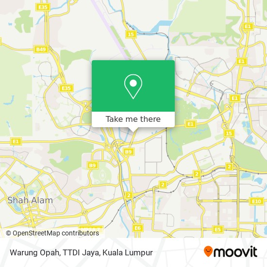 Peta Warung Opah, TTDI Jaya